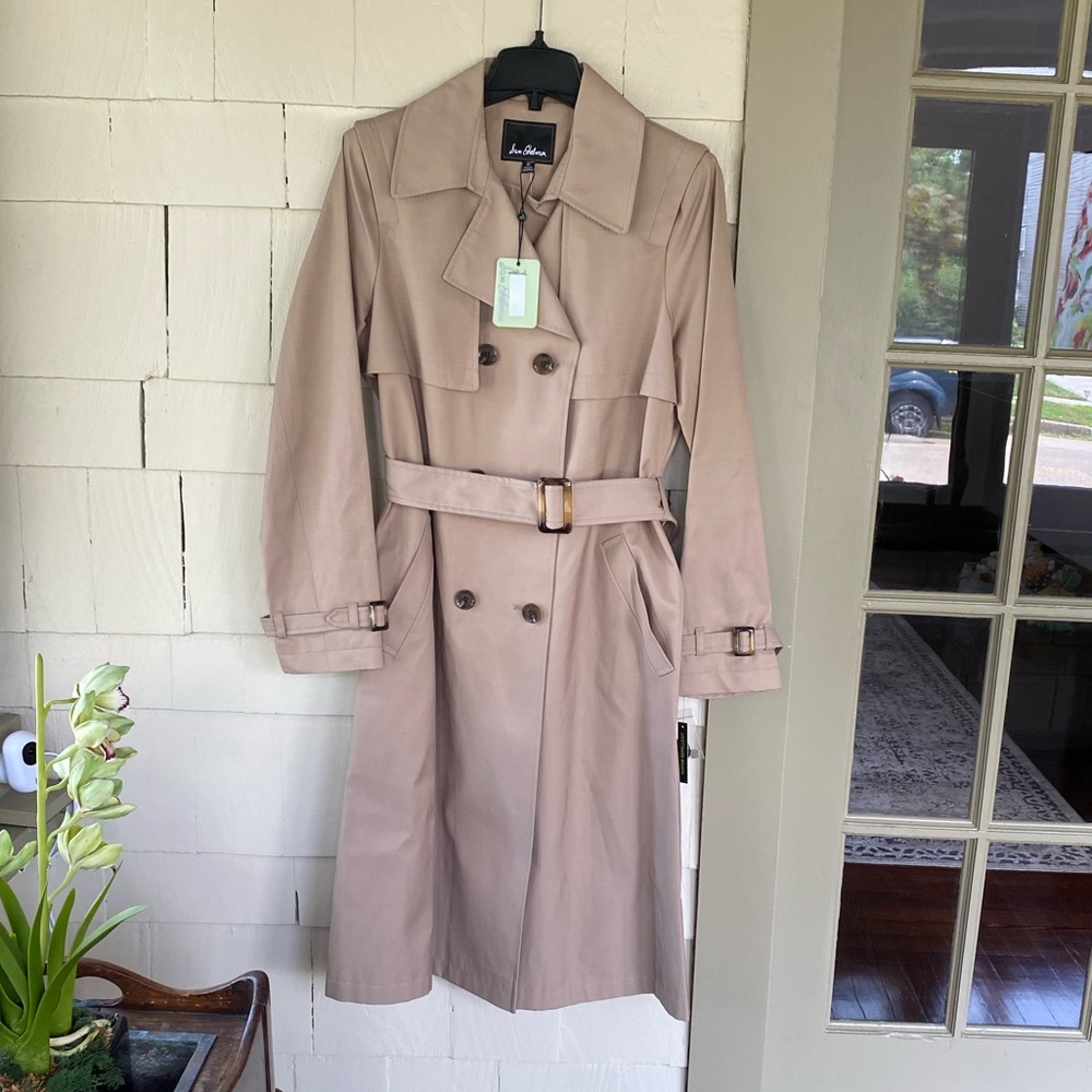 Sam Edelman Trench Coat w Corduroy Trim Belt, NWT, Medium